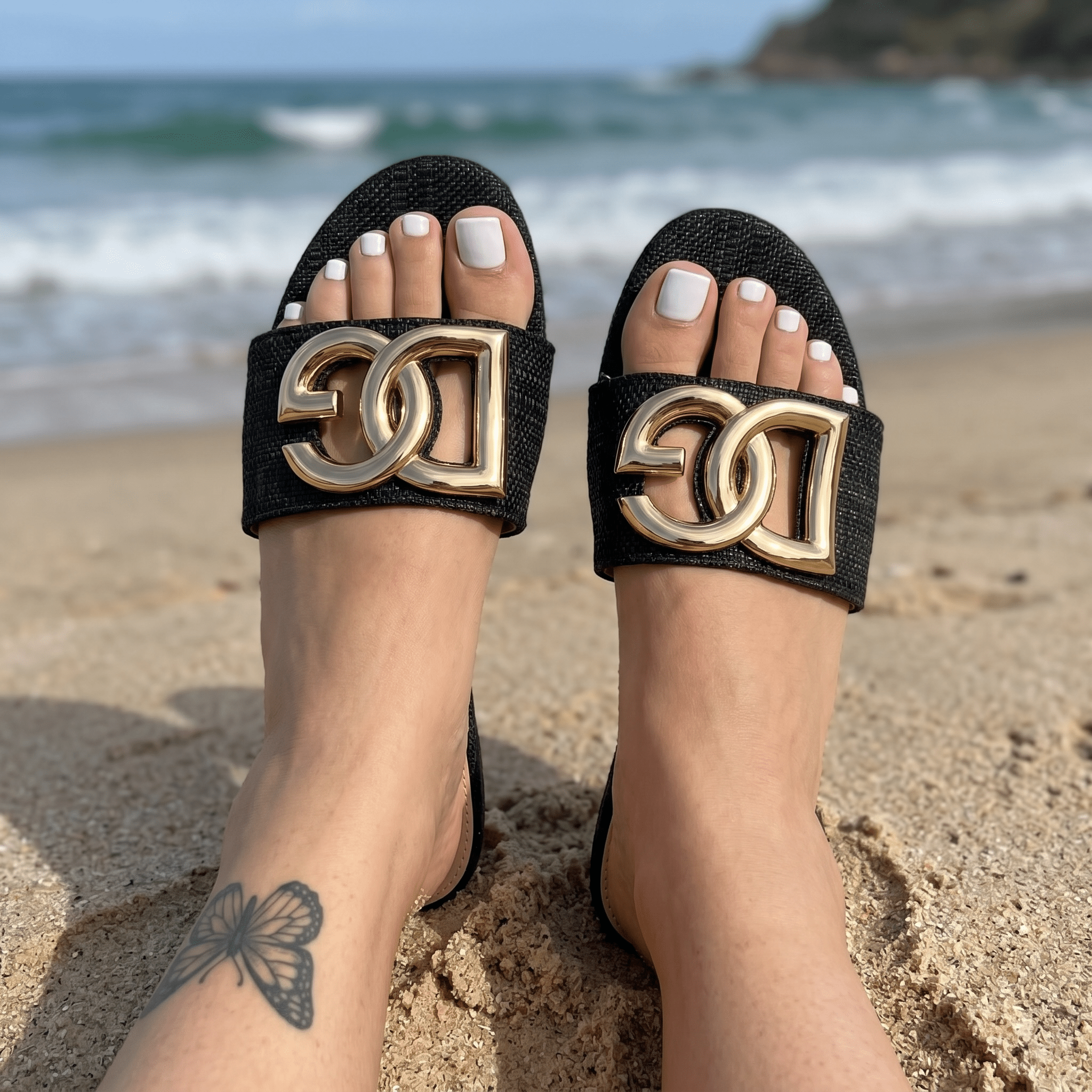 Dolce & Gabbana DG Logo Slide Sandals 🖤✨ - MASTERPIECE