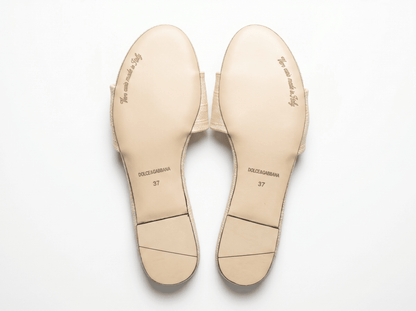 Dolce & Gabbana DG Raffia Slide Sandals – Blush Pink 🌸✨ - MASTERPIECE
