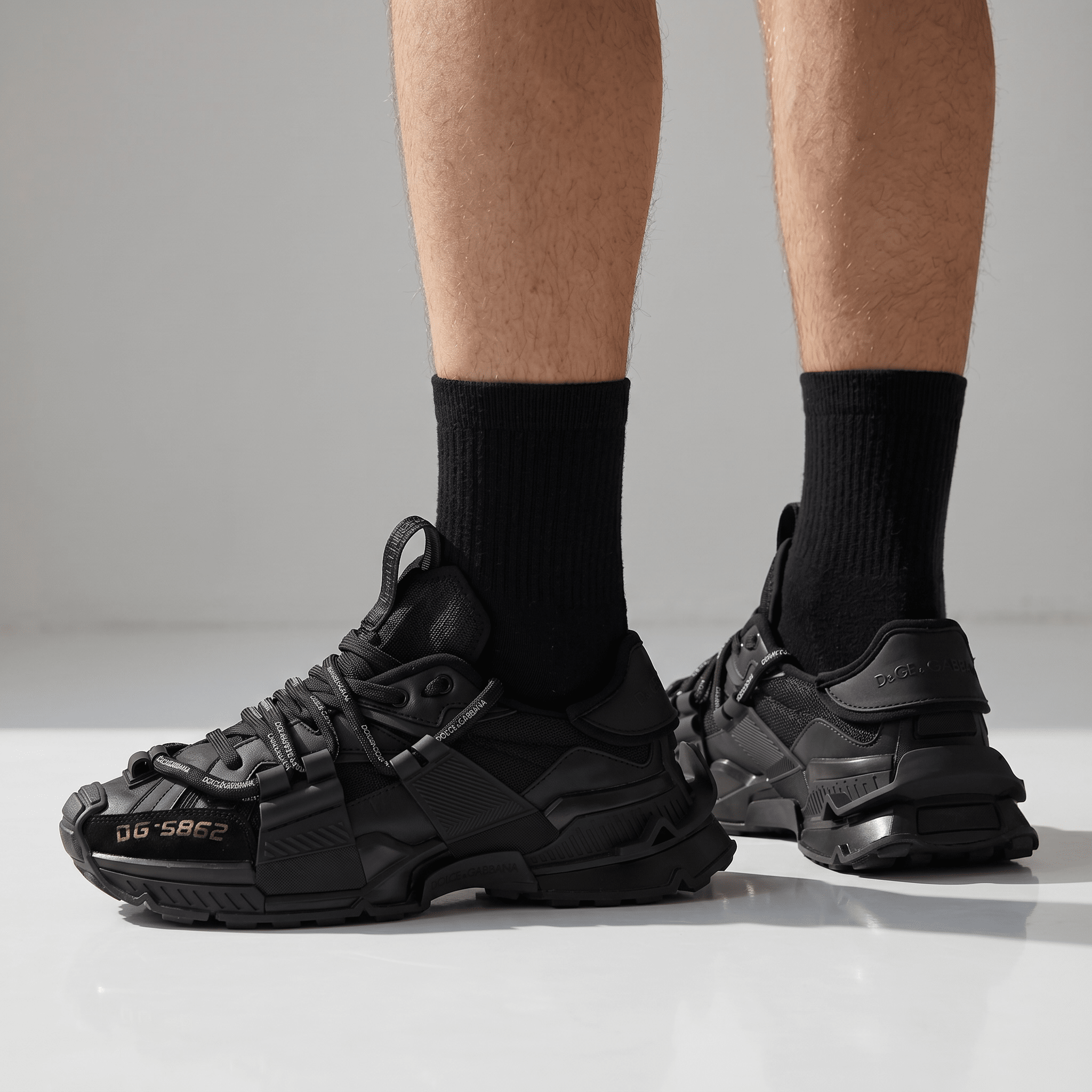 🖤🔥 Dolce & Gabbana DG-S862 Tactical Luxury Sneakers – Triple Black Edition 👟⚡ - MASTERPIECE