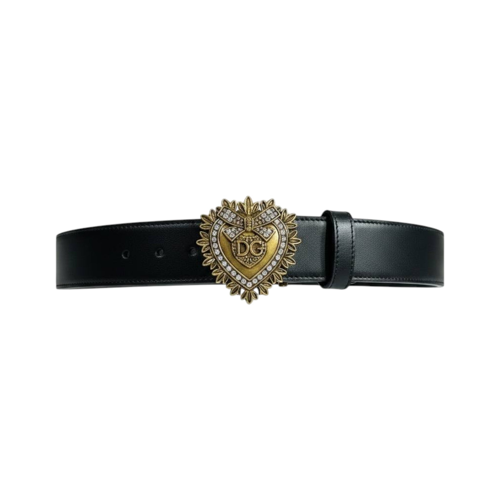 Dolce & Gabbana Inspired Black Luxury Belt 110CM 🖤✨ Premium Heart Buckle Designer Style Belt - MASTERPIECE
