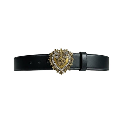 Dolce & Gabbana Inspired Black Luxury Belt 110CM 🖤✨ Premium Heart Buckle Designer Style Belt - MASTERPIECE