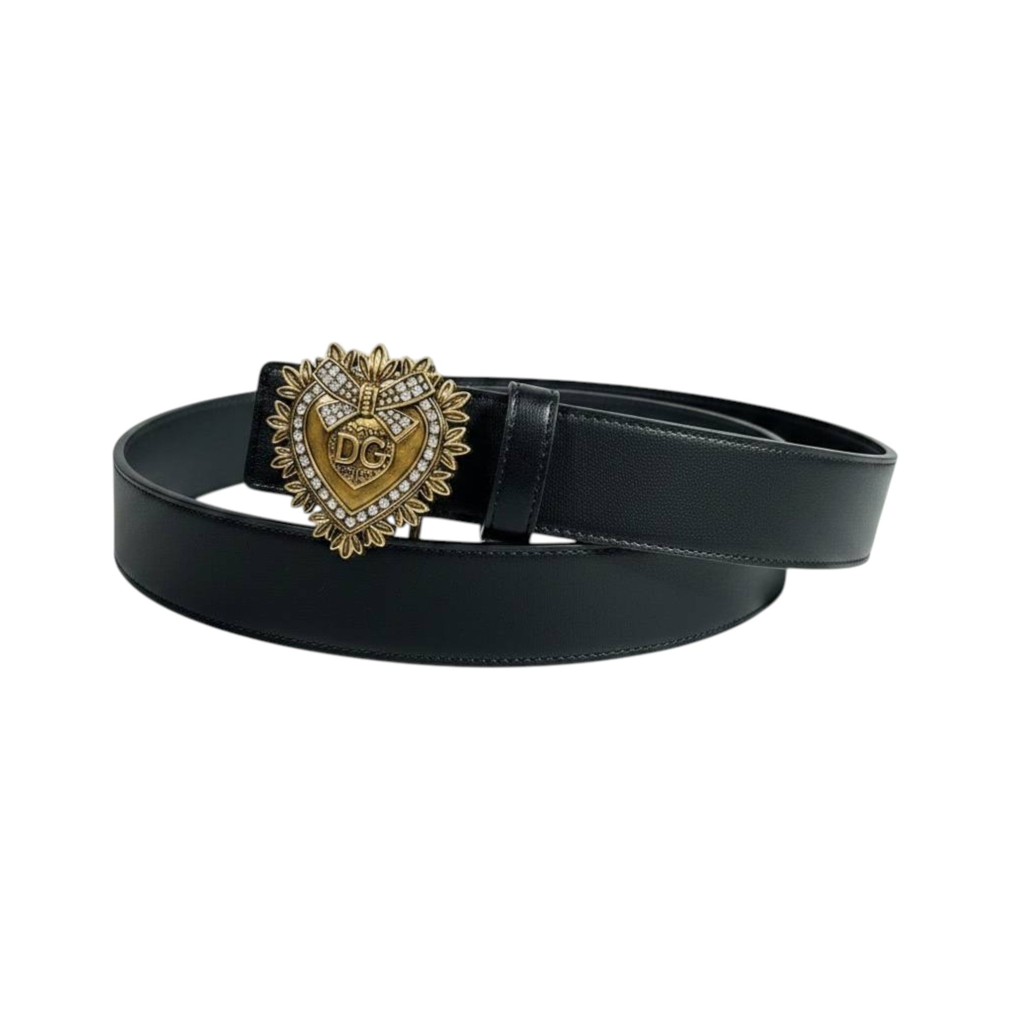 Dolce & Gabbana Inspired Black Luxury Belt 110CM 🖤✨ Premium Heart Buckle Designer Style Belt - MASTERPIECE