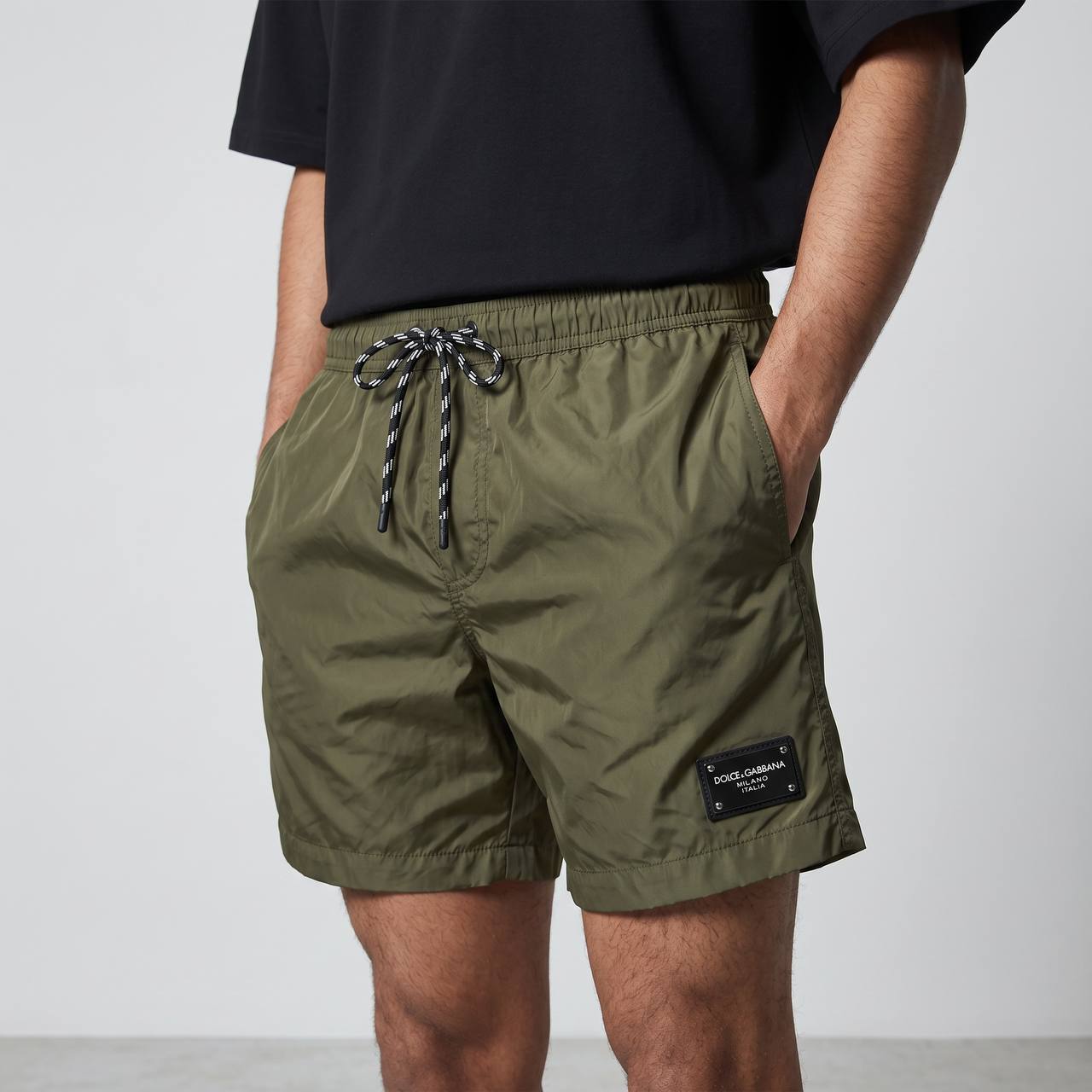 Dolce & Gabbana Olive Swim Shorts – Military Tone Luxury Fit 🌊🫒 - MASTERPIECE