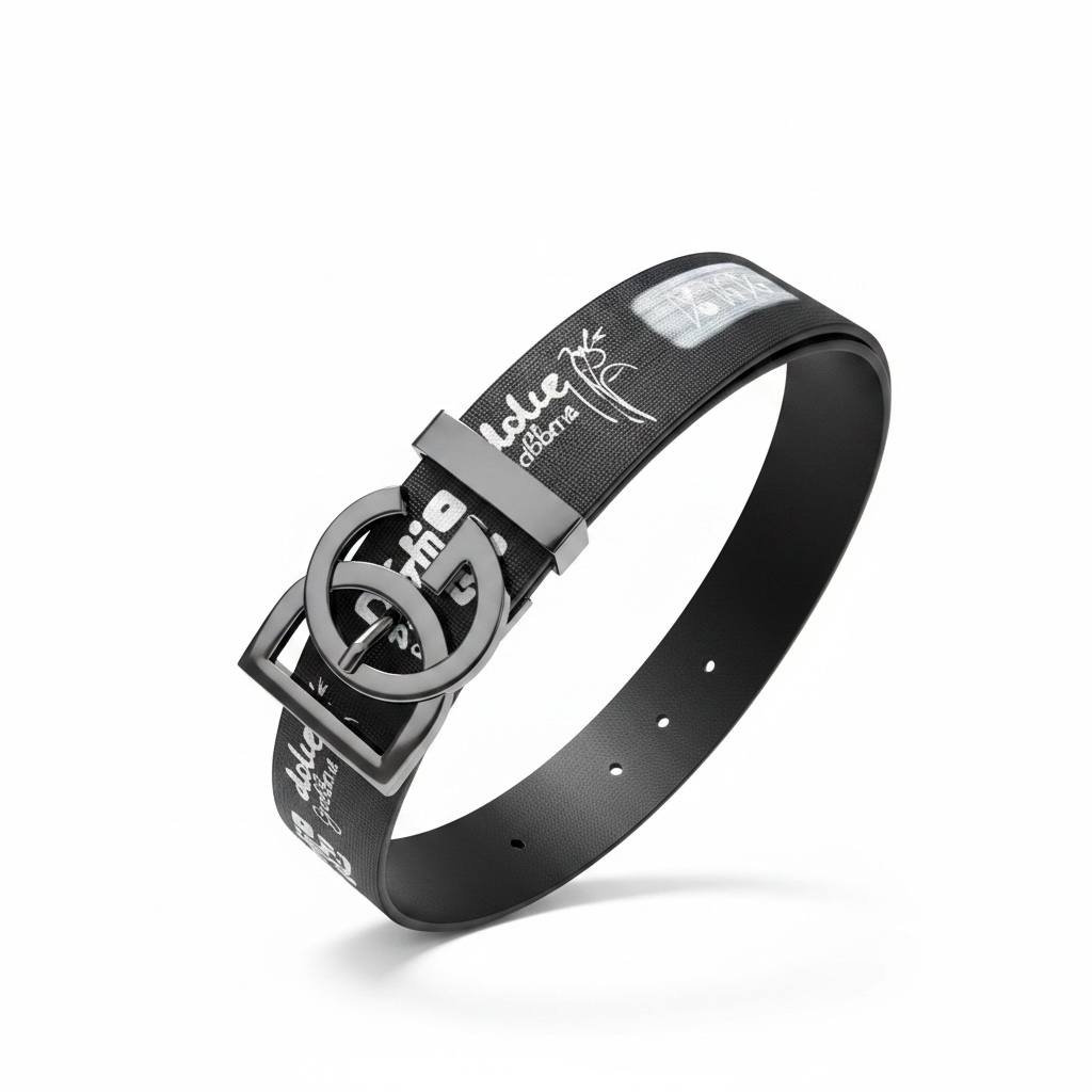 Dolce & Gabbana Premium Black Designer Belt – DG Crown Buckle 120CM 🖤👑 - MASTERPIECE