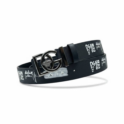 Dolce & Gabbana Premium Black Designer Belt – DG Crown Buckle 120CM 🖤👑 - MASTERPIECE