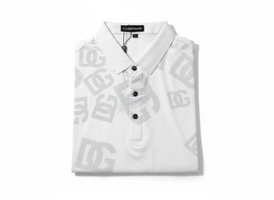 Dolce & Gabbana White Polo Shirt 🤍✨ Monogram Print Edition - MASTERPIECE