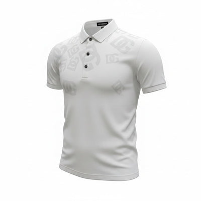 Dolce & Gabbana White Polo Shirt 🤍✨ Monogram Print Edition - MASTERPIECE