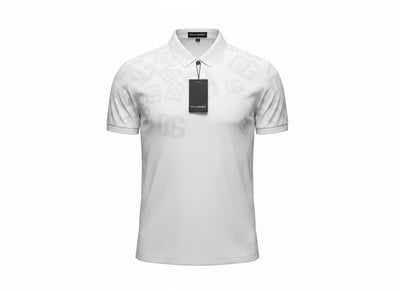 Dolce & Gabbana White Polo Shirt 🤍✨ Monogram Print Edition - MASTERPIECE