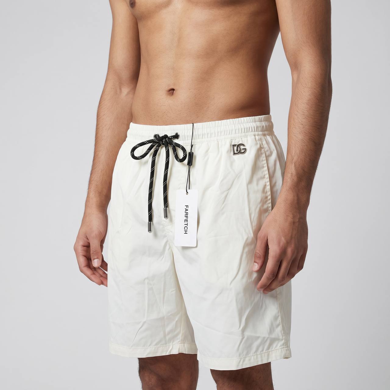 Dolce & Gabbana White Swim Shorts – Clean Luxury Summer Essential 🌊🤍 - MASTERPIECE