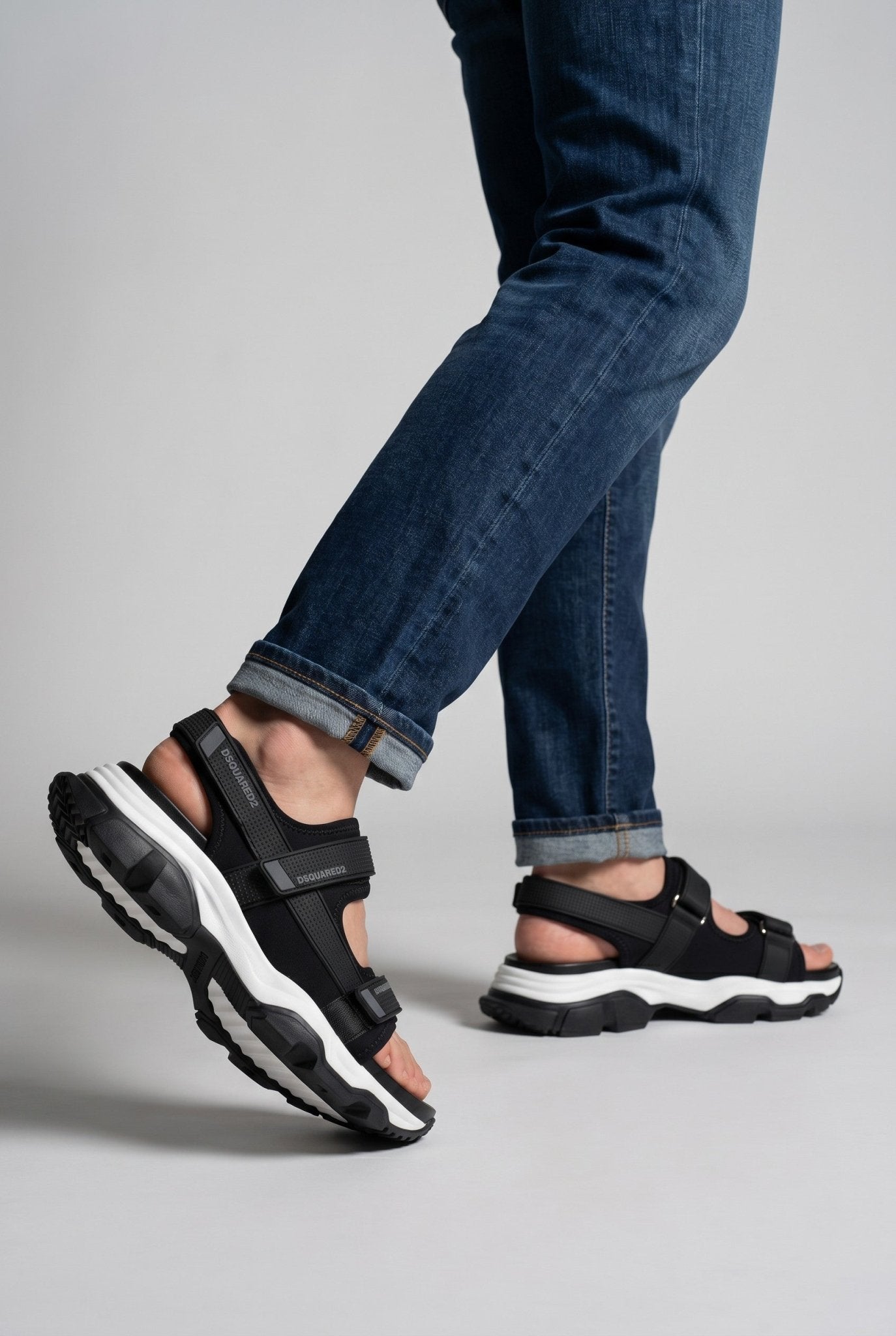 Dsquared2 Black Sport Strap Sandals - MASTERPIECE