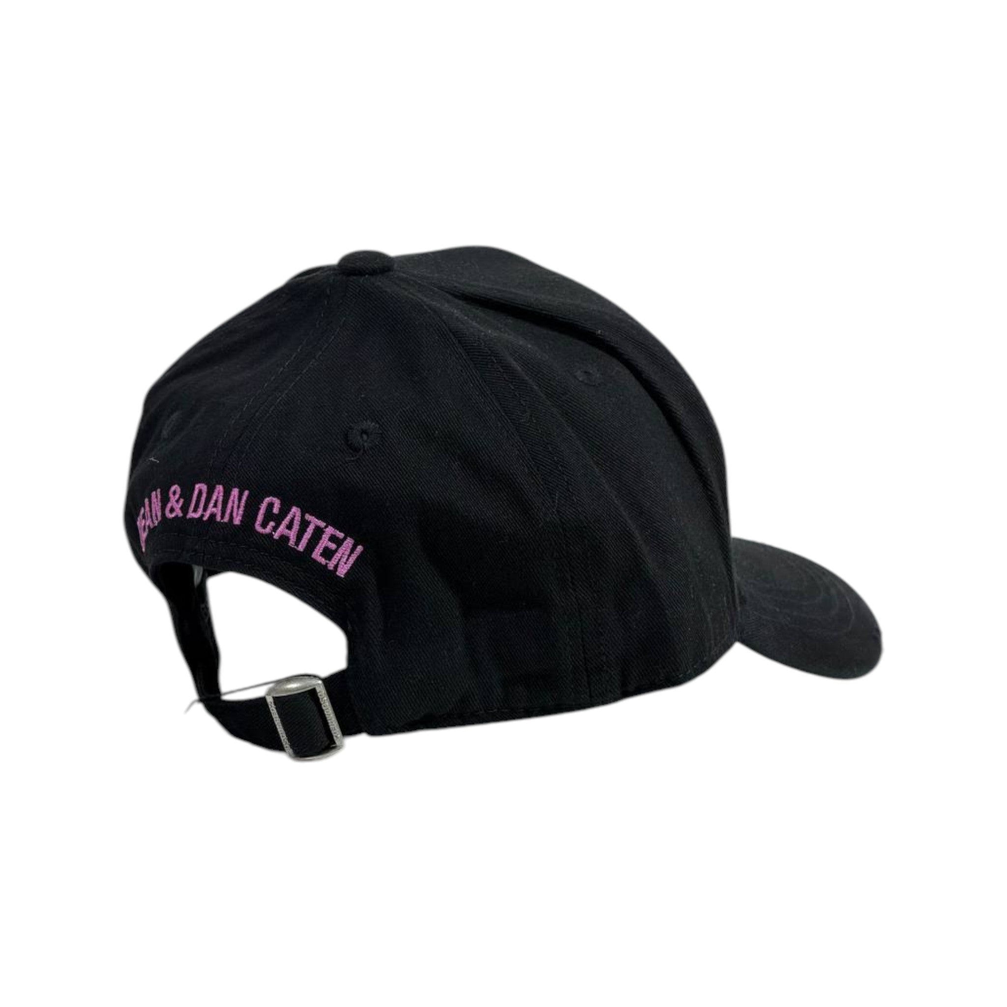 Dsquared2 ICON Black Cap with Pink Embroidery – Statement Streetwear 🖤💗 - MASTERPIECE
