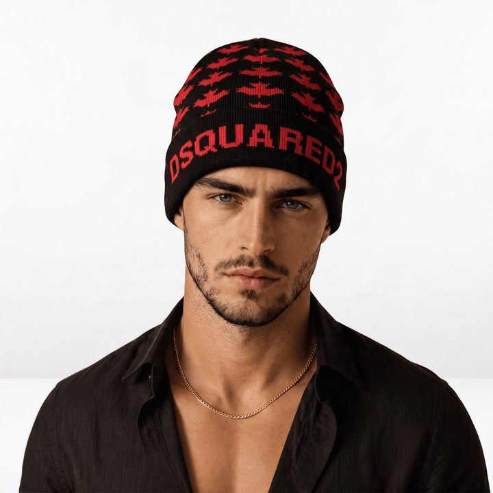 DSQUARED2 Maple Leaf Knit Beanie