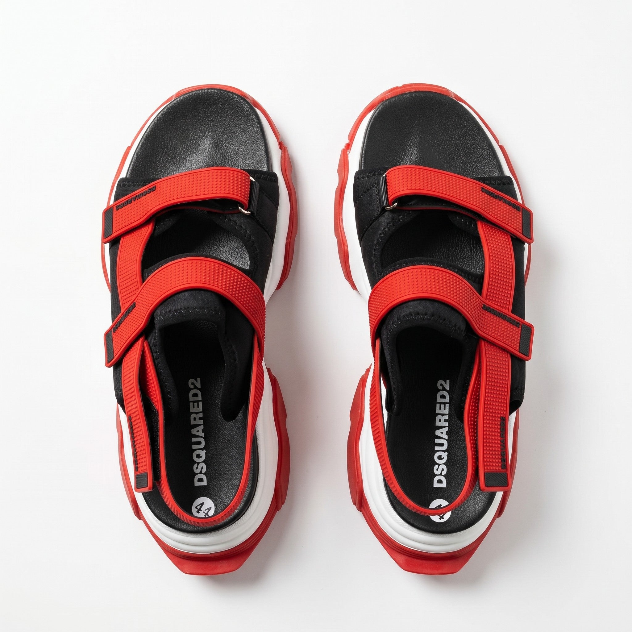 Dsquared2 Red & Black Sport Strap Sandals - MASTERPIECE