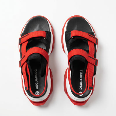 Dsquared2 Red & Black Sport Strap Sandals - MASTERPIECE