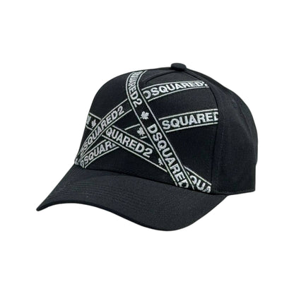 🖤 Dsquared2 Tape Logo Black Cap | Luxury Streetwear Hat 🧢 - MASTERPIECE