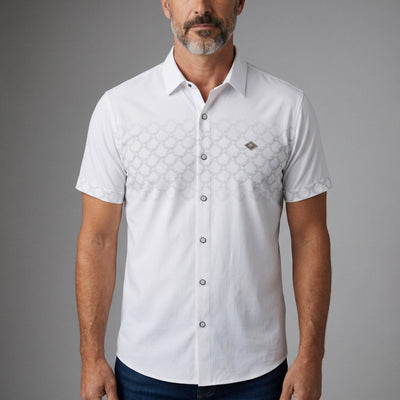 🤍 Dunhill Signature Pattern Short Sleeve Shirt – Refined British Luxury - MASTERPIECE