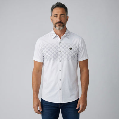 🤍 Dunhill Signature Pattern Short Sleeve Shirt – Refined British Luxury - MASTERPIECE