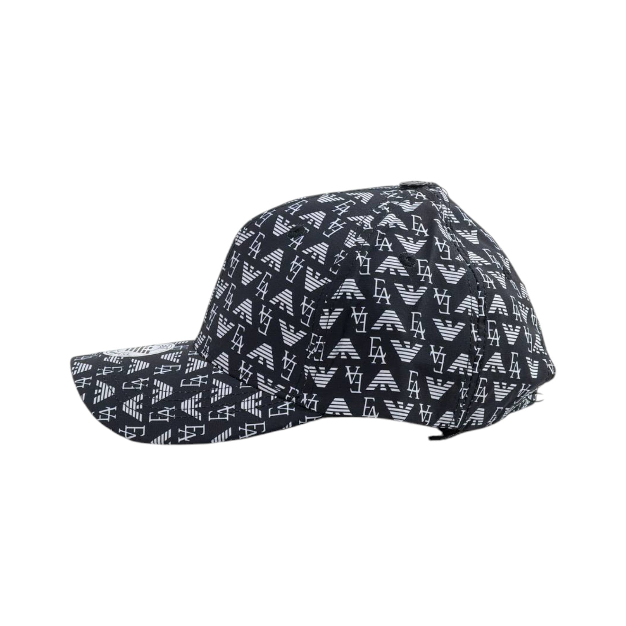 🧢 EA Monogram Black Cap | All - Over Logo Streetwear 🔥 - MASTERPIECE