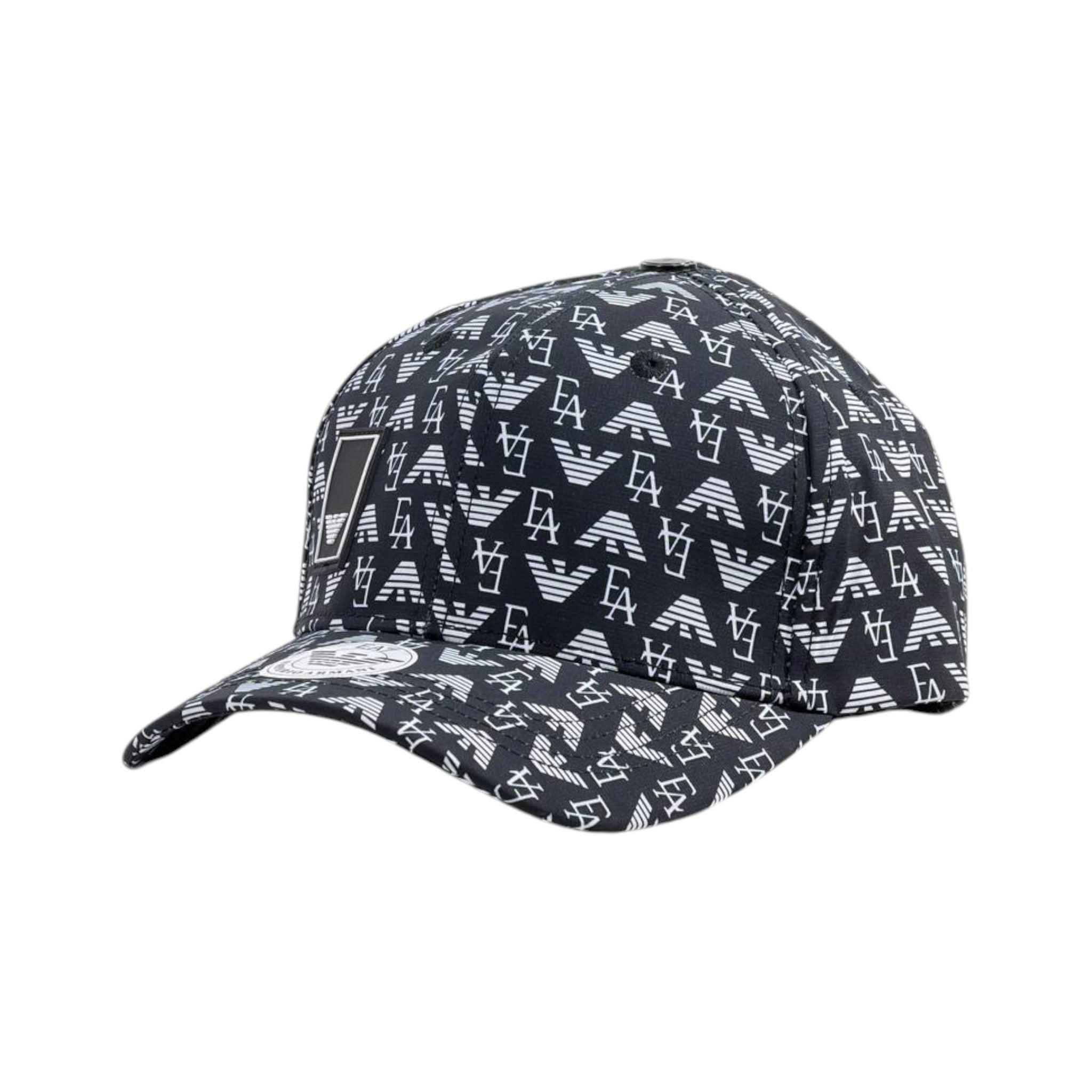 🧢 EA Monogram Black Cap | All - Over Logo Streetwear 🔥 - MASTERPIECE