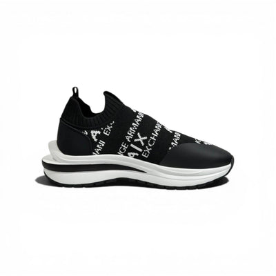 EA7 Armani Exchange-Inspired Slip-On Sneakers – Black Knit Comfort 🖤👟 - MASTERPIECE