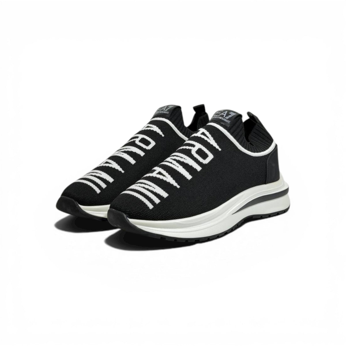 EA7 Armani Exchange-Inspired Slip-On Sneakers – Bold Logo Black Edition 🖤🔥 - MASTERPIECE
