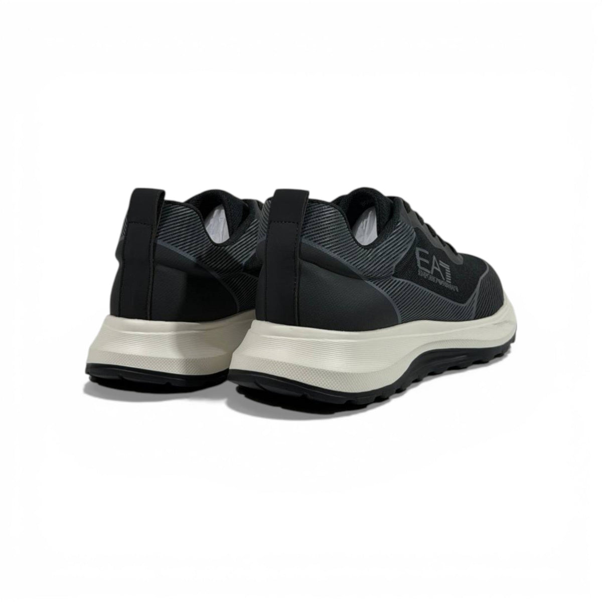EA7 Emporio Armani Black Performance Sneakers 👟🔥 Luxury Sport Running Shoes – Modern Comfort Trainers ⚡🖤 - MASTERPIECE