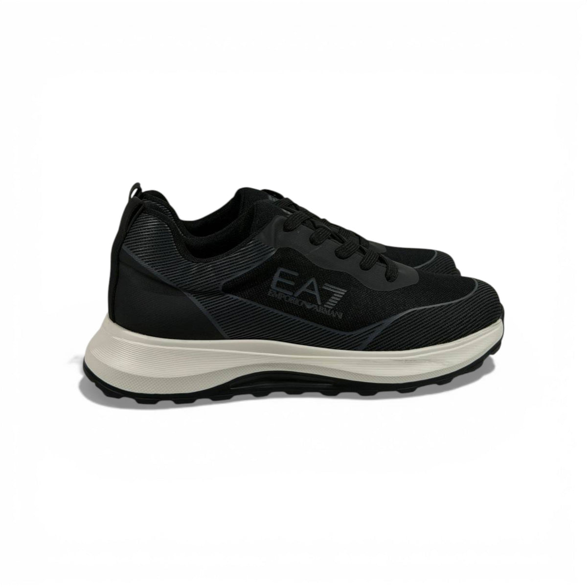 EA7 Emporio Armani Black Performance Sneakers 👟🔥 Luxury Sport Running Shoes – Modern Comfort Trainers ⚡🖤 - MASTERPIECE