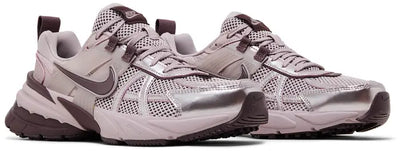 Nike dusty pink metallic chunky runner sneaker with mesh upper and rubber outsole