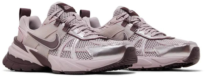 Nike dusty pink metallic chunky runner sneaker with mesh upper and rubber outsole