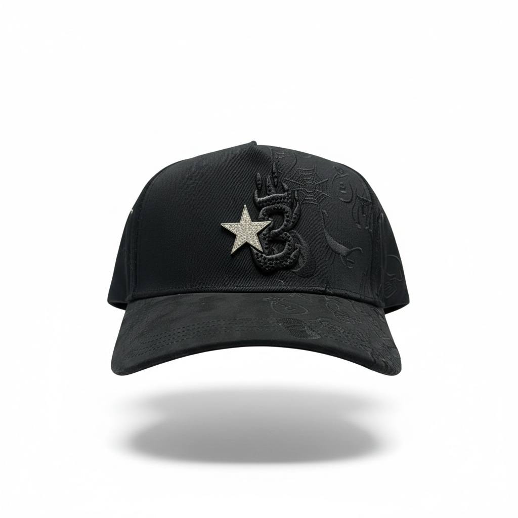 El Barbas B-Star Black Cap – Premium Embossed Edition ⭐🖤 - MASTERPIECE