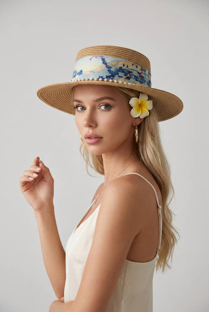 🌿 Elegant Straw Boater Hat | Summer Chic Wide Brim Hat ☀️ - MASTERPIECE
