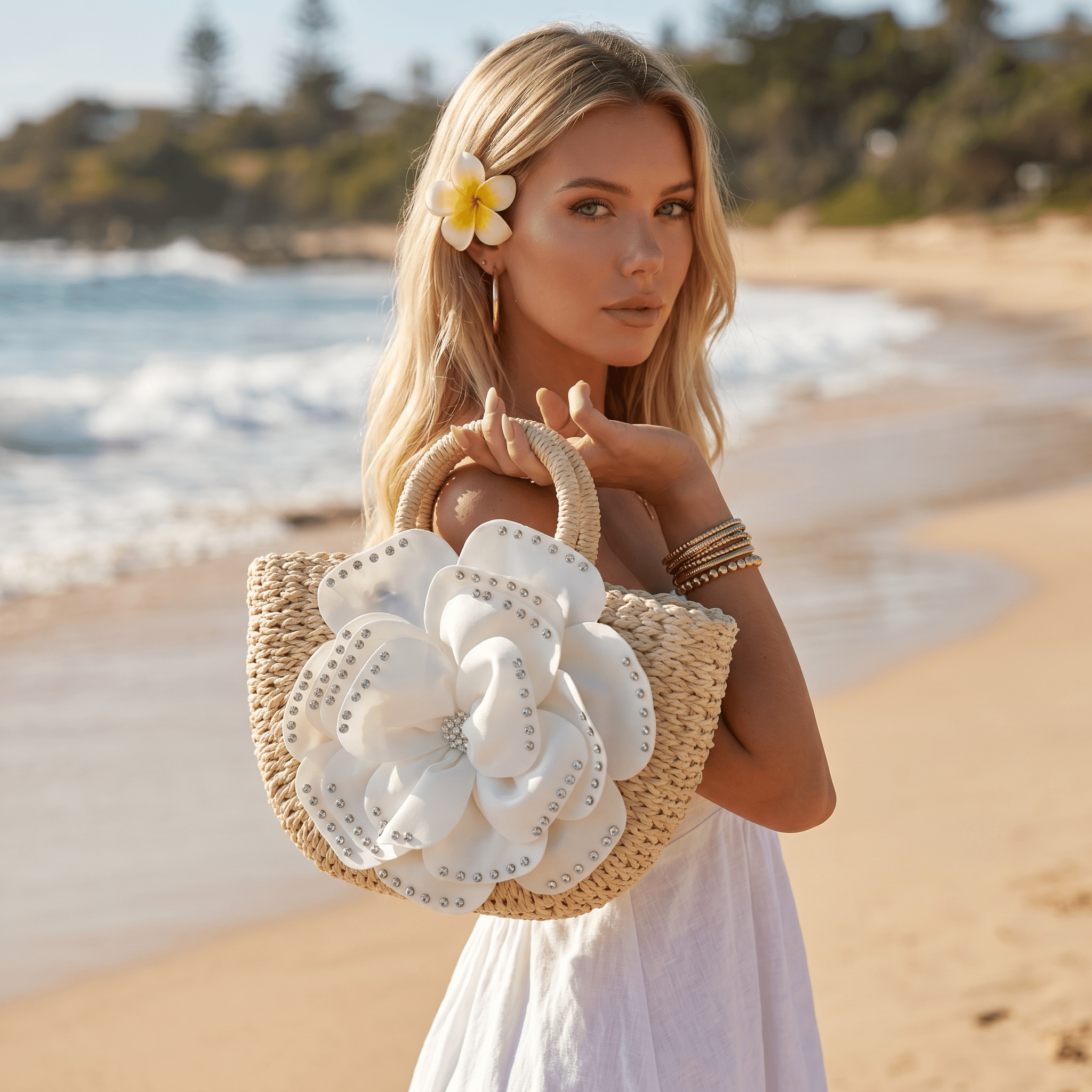 🌸 Elegant Straw Floral Handbag | Luxury Summer Beach Tote Bag ✨ - MASTERPIECE