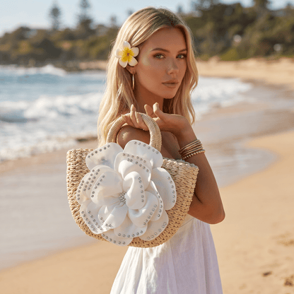🌸 Elegant Straw Floral Handbag | Luxury Summer Beach Tote Bag ✨ - MASTERPIECE