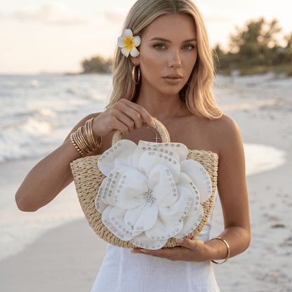 🌸 Elegant Straw Floral Handbag | Luxury Summer Beach Tote Bag ✨ - MASTERPIECE
