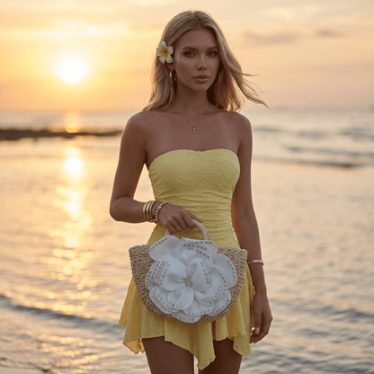 🌸 Elegant Straw Floral Handbag | Luxury Summer Beach Tote Bag ✨ - MASTERPIECE