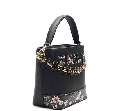 👜 EMILY LORAN Black Floral Bucket Bag | Elegant Luxury Handbag ✨ - MASTERPIECE