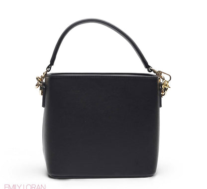 👜 EMILY LORAN Black Floral Bucket Bag | Elegant Luxury Handbag ✨ - MASTERPIECE