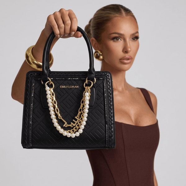 Emily Noir Pearl Luxe Tote 🖤🤍✨