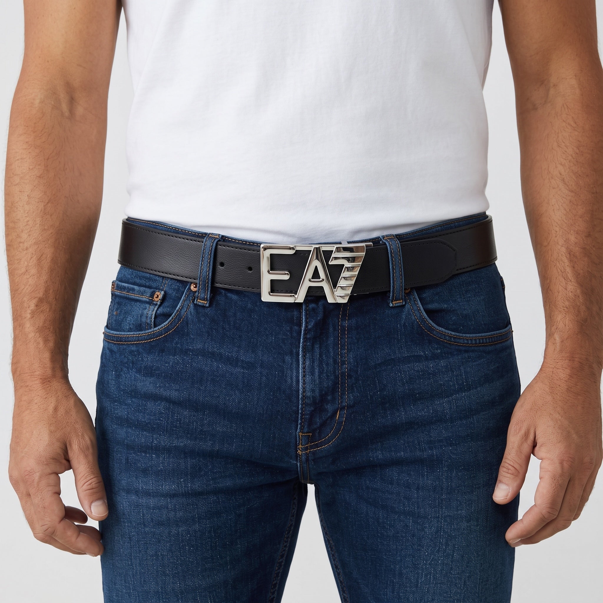 Emporio Armani Belt – Black EA7 Buckle 🖤✨ - MASTERPIECE