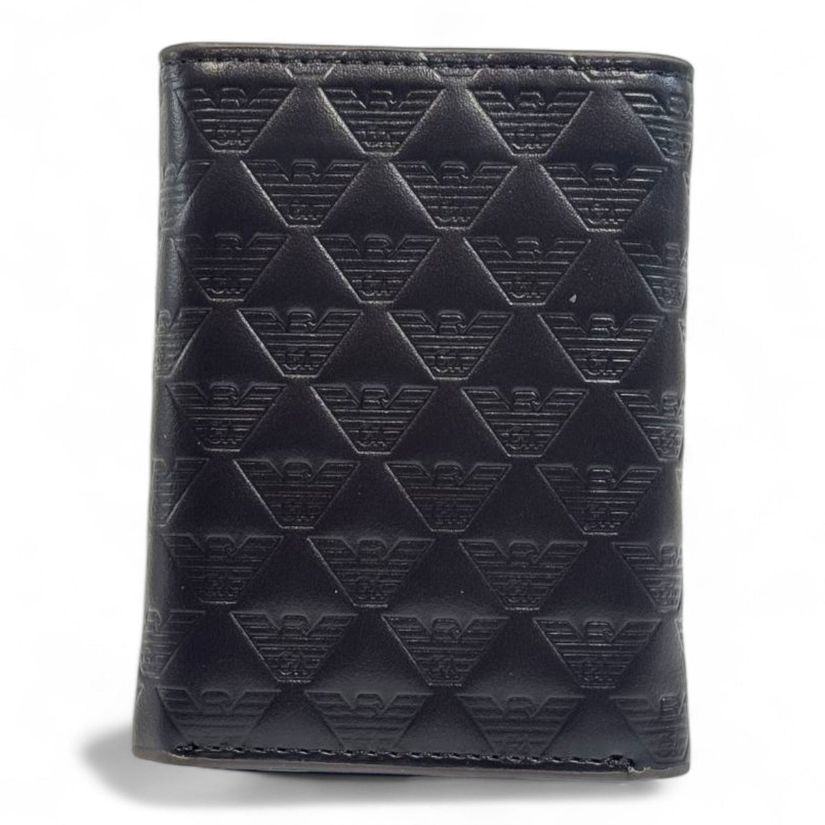 Emporio Armani Dual-Texture Trifold Wallet — Coffee & Brown - MASTERPIECE