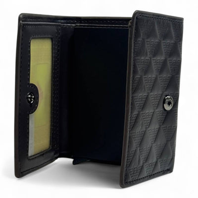 Emporio Armani Embossed Trifold Wallet — Coffee & Brown - MASTERPIECE