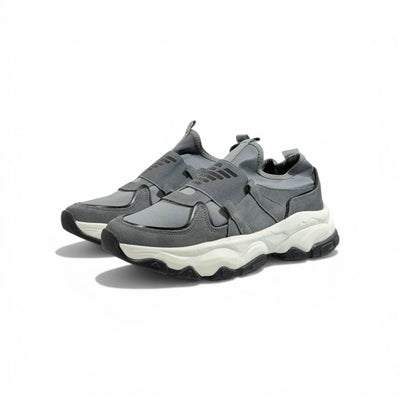 EMPORIO ARMANI Grey Slip-On Sneakers 👟✨ | Minimal Luxury Comfort & Modern Fit - MASTERPIECE