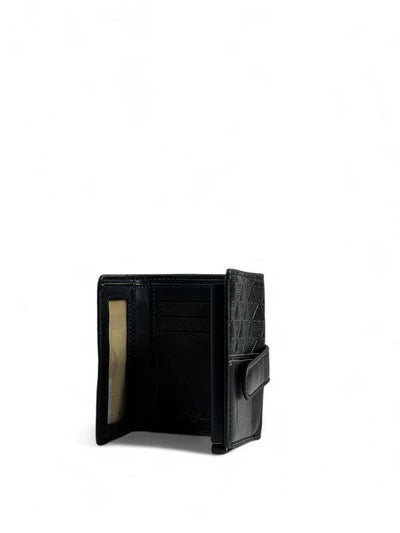 Emporio Armani Leather Monogram Wallet — Black - MASTERPIECE