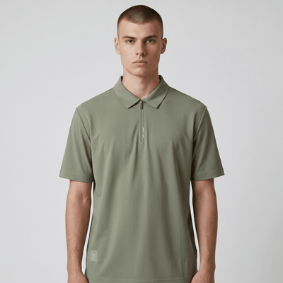 🫒✨ Emporio Armani Olive Half-Zip Polo Shirt – Luxury Minimal Edition 👔🔥 - MASTERPIECE