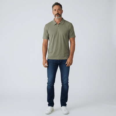 🫒✨ Emporio Armani Olive Half-Zip Polo Shirt – Luxury Minimal Edition 👔🔥 - MASTERPIECE
