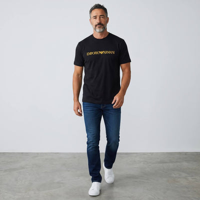 Emporio Armani Signature Logo T-Shirt – Black & Gold Luxury Edition 🖤✨ - MASTERPIECE