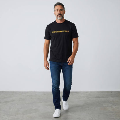 Emporio Armani Signature Logo T-Shirt – Black & Gold Luxury Edition 🖤✨ - MASTERPIECE