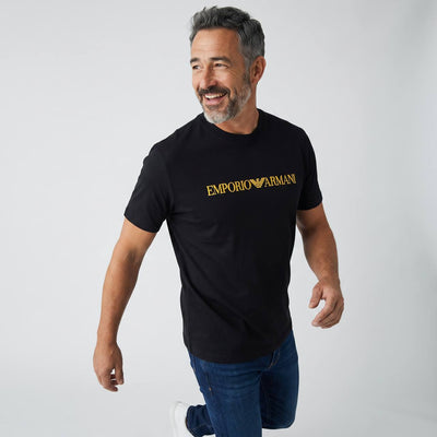 Emporio Armani Signature Logo T-Shirt – Black & Gold Luxury Edition 🖤✨ - MASTERPIECE