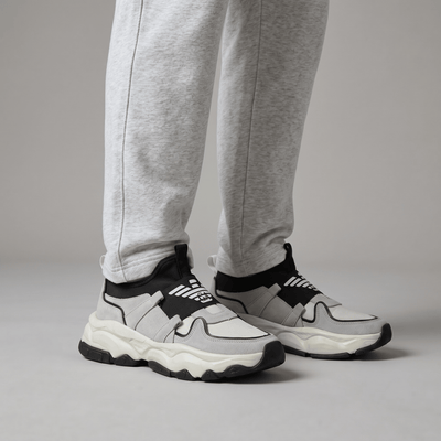 EMPORIO ARMANI Two-Tone Chunky Sneakers 👟⚡ | Bold Street Luxury & Slip-On Comfort - MASTERPIECE