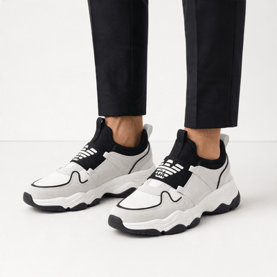 Emporio Armani Two-Tone Chunky Sneakers - MASTERPIECE